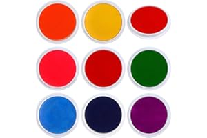 LOKIPA Rainbow Washable Large Craft Ink Pads for Kids Rubber Stamps(Pack of 8)