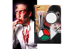 KATILUXIYA Halloween Makeup Kit with Fake Blood, Special Effect Face Body Paint for Cosplay Halloween Party Supplies Vampire Zombie Makeup, Makeup Set for Cosplay Halloween Party Supplies (A)
