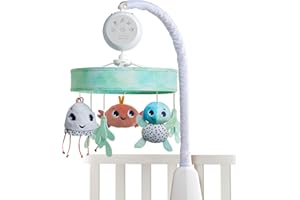 Tiny Love Il Mondo Sottomarino Giostrina culla neonato, giostrina musicale lettino con 30 minuti musica e rumore bianco, collezione Treasure the Ocean