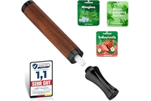 F.MERZCA® Rauchentwöhnung Atemholz mit leckerem Minze, Erdbeere und Eukalyptus Mix Geschmack – 9× Filter MIT MEHR WIDERSTAND – Zigarettenersatz & Rauchfrei Hilfsmittel (Schwarz.)