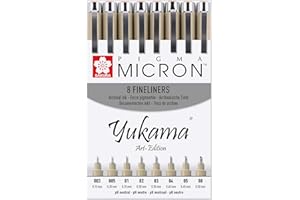 Sakura Pigma Yukama® Art-Edition, 8 Pigma Micron Fineliner Nr. 003-08, Schwarz