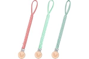 CLDY Baby Schnullerkette Clip,Schnullerkette junge, Trinkbecher Halteriemen für/Kinderwagen/Babytrage/Autositz, schnullerband (3 Pack)