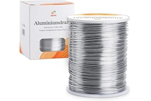 Mocraft Ø1mm Aluminiumdraht 200m Lang (656 Füße) Silberdraht Schmuckdraht Biegsamer Aluminium Basteldraht für Basteln Floristik Schmuck Handwerk