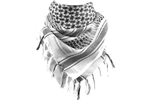 THE ART BOX Fazzoletto Da Collo Balaclava Militare Sciarpa Filo Arabo Foulard Uomo Abbigliamento Donna Arabo Kefiah Originale Palestinese Bandana Militare Free Palestine 110x110 Cms