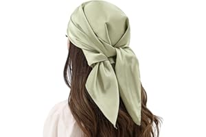 RIIQIICHY Seidentuch Damen Bandana Kopftuch Sommer Schals & Tücher Haarschal Halstücher Quadrates 70x70cm