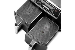 ENSINE Accessoires Ninja Pour Friteuse À Air Chaud, 2 Pièces Protections Anti-éclaboussures Pour Ninja Foodi Max Dual Zone Af400eu & Af451eu, Écran Réutilisable En Acier Inoxydable Revêtu De Silicone