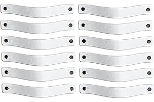 Brute Strength - Maniglie in pelle per mobili - Bianco - 12 pezzi - 20 x 2,5 cm - Maniglia per mobili, maniglia per porte per cucina, bagno, armadi, comò, legno