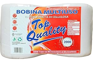 GENERIC Hermes Shop - 2 Rotoli Carta Asciugatutto 2000 - Bobina Carta Asciugatutto Pura Cellulosa 2 Veli - Rotoloni Asciugatutto (CF 2 Rotoloni)