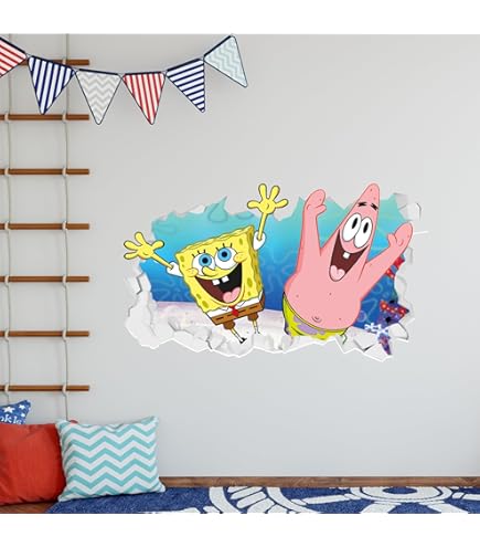 38" SpongeBob SquarePants Wall Mural – 23-Piece Vinyl Decal Set For Kids Room
