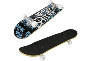 MENGDA Skateboard Surface Antidérapante,avec Roulements à Billes ABEC-7, en Bois d'Erable,Capacité de Charge: 250 kg