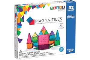 Valtech, mattoncini magnetici Magna-Tiles Clear Colors, confezione da 32 pezzi