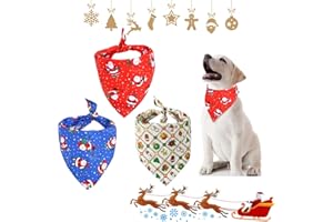 KARELLS Świąteczna Bandana dla Psa - 3-Częściowy Szalik, Chusta, Regulowane Śliniaki