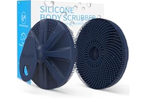 BEAUTAIL Silicone Body Scrubber, Upgrade 3rd Gen Shower Bath Brush, Lather Nicely, Soft Massage Body, More Hygienic Than Loofah, Gentle Exfoliating for Sensitive Skin, 1 Pack, Dark Blue