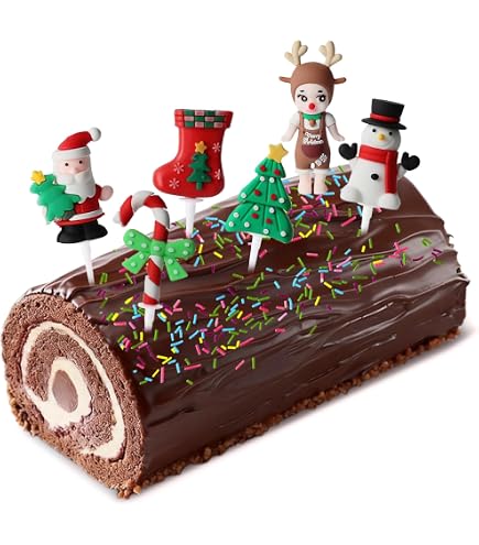 Decorazioni per torte di buon natale decorazioni per Cupcake di natale con albero di natale artigianale Mini decorazioni per torte pupazzo di neve di babbo natale  15