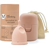 Bamboozy Menstrual Cup with Sterilizer (M) Luxury Reusable Menstrual Cups Made of Medical Silicone - Up to 12 Hours Protectio