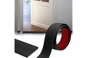 MEYUXG Türschwellenrampe,2 cm Höhe Übergangsprofil Selbstklebend Schwellenrampe,Anti-Slip Gummi Türschwellenrampe Saugroboter, für Rollstühle, Kinderwagen, Innen und Außenbereich(Schwarz,1M x 8CMx2CM)