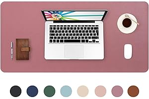 Desk Pad Large, DOBAOJIA Desk Mat, Laptop Mat, Writing Pad, Desk Blotter, Extended Mouse Mat, Large Mouse Pad for Office/Home, PU Leather Waterproof +Suede Non-Slip 27.5" X 13.8" (Dark Pink)