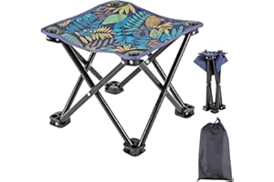 DECORDWELL Tabouret Pliable de Camping, Siège de Camping Portable, Mini Chaise Pliante, Tabouret de Camping Pliable avec Sac de Transport, Tabouret Pliant, Tabouret de Pêche, pour camping, pêche, jardin, dessin