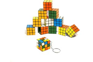 [VERBESSERT] Flanacom Premium Zauberwürfel 12er Set 3.5 x 3.5 cm - Robuste Magic Cubes Mini Set - Kinder Geduldspiel - Spiele für unterwegs - Brainteaser Speed-Cube Spiele (als Schlüsselanhänger)