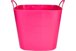 SP Berner - Cesto Grande | Cesto in Plastica con Maniche - 15 Litri - Rosa