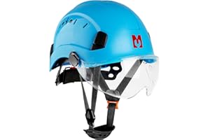 Mustbau Casco di Sicurezza EN397, Cappello Rigido con Banda Assorbente e Visiera, Casco Regolabile da 53 a 63cm, Materiale ABS Resistente Per Uomini Donne