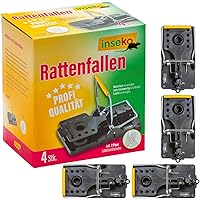 inseko 4 x Profi-Rattenfallen I sehr hochwertig I wiederverwendbar I inklusive Handschuhe (4)