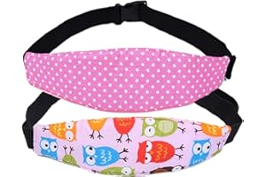 2 Pcs Baby Car Seat Neck Relief and Head Support,Silence Shopping Car Seat Head Band Strap Headrest,Stroller Car Seat Sleeping Head Support for Toddler Child Children Kids Infant (Pink)
