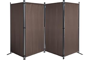 QUICK STAR Skärmvägg 4-delad 220 x 165 cm Brungrå | Trädgård Utomhus Väderbeständig