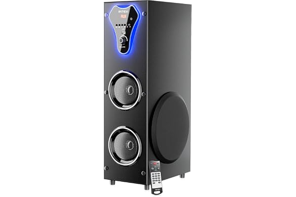 Intex Single Tower Speaker Thunder 1000 (S) 100W Bluetooth Speaker with Powerful Bass Wireless Audio System Aux USB FM Mic LED Display Remote Control Black