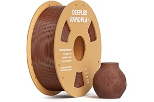 DEEPLEE Filament PLA+ Rapide Brun 1kg de 1.75 mm Filament PLA Plus Haute Vitesse avec Précision de +/- 0,02 mm 1 Bobine pour Imprimantes 3D FDM
