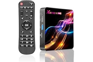 DULMSSXY Android tv box,X14 MAX smart tv box Android 14.0 4GB RAM 64GB ROM RK3528 Quad-Core 64bit Cortex-A53 Mali 450 MP2 GPU Support 8K 3D 1080P 2.4/5.0GHz WIFI BT5.0 10/100M Ethernet DLNA USB 3.0 H.265