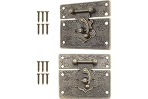 FUXXER® 2 x Antique Latch Hook Lock Bronze Iron Design 67 x 58 mm Set of 2