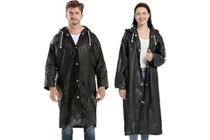 FEADBYT Rain Ponchos, Waterproof Portable Raincoat, Reusable Rain Poncho Hooded Raincoats, EVA Material Waterproof rain Coat Poncho, Rain Ponchos for Adults, for Camping, Hiking, Outdoors
