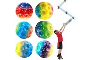 Binggunyo 6 Stück Astro Jump Ball, Spaceball Moon Ball, Galaxy Ball Gummiball, Spaceball Super High Bouncing, Astro Jumper Ball Moon, Sprünge Gummiball für Kinder Im Freien Party Gift
