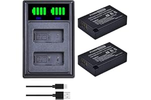 PowerTrust 2Pcs 1300mAh LP-E17 LP E17 Battery with Charger for Canon EOS R8, R10, R50, RP, 850D, 77D, 750D, 760D, 8000D, 200D, EOS M3, M5, M6, Rebel T6i, T6s, Kiss X8i