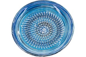 Kaladia Piattaforma in ceramica, tinta unita, ideale per zenzero, parmigiano, ecc., a righe blu, diametro: 12 cm, fatto a mano e dipinto a mano, made in Spain