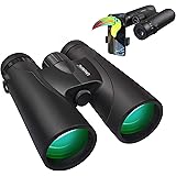 UncleHu 12x42 Compact Binoculars for Adults with Clear Vision, BAK4 Prism, FMC Lens, Waterproof, High Power HD Binoculars Tel