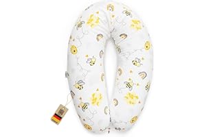 Sei Design bébé Coussin d’ Allaitement, Coussin de Grossesse, 170x30 | 100% Coton - Remplissage: Microbilles EPS Extra-Silencieux, testé pour Les substances nocives, Lavable en Machine