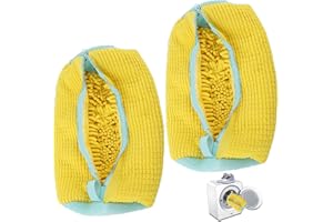 MOLHEM Reusable Shoe Washing Machine Bag for Sneakers, Trainers & Football Boots | 360° Deep Cleaning Laundry Shoe Bag with Zipper | Wash & Dry Safe Shoe Cleaning Bag for Canvas, Sneakers (Yellow, 2PCS)