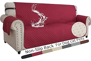 ‎XINEAGE XINEAGE Sofabezüge Schonbezug für Hunde Sofa Überwürfe mit Gummiband Anti-Rutsch-Schaum für Verschütten, Abnutzung und Riss Schützen（3 Sitzer, Weinrot