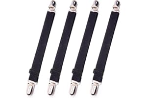 DIAONIAN Pack of 4 Sheet Tensioners, Bed Sheet Tensioners, Tensioners for Bed Sheets, Bed Sheet Tensioners, Bed Sheet Tensioners, Adjustable for Bed Sheet, Sofa, 30 cm - 100 cm (Black)