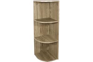 Iris Ohyama, Meuble de Rangement en Bois, Bibliotheque, 3 Niveaux Étagère, Meuble d'Angle Modulaire, Polyvalent, Marron Cendré, Ouvert, pour Salon, Bureau, Chambre, CD, Livre, Assemblage Facile, CX-3C