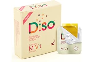 OQO - Diso - Dissolvable M-VIT Strips - Box of 30 Oral Thin Strips, Single Serve Pouches, Multi-Vitamins, Overall Health, Vegan, Skin Care, Maximum Absorption, Gluten Free (Cranberry Flavour)