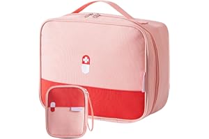 Leonshco 2 Stück Grosse Kapazität Medikamententasche Reiseapotheke Tasche, Wasserdichtes Erste Hilfe Tasche, Medikamenten Auf