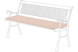 Gardenista Garden 2 Seater Bench Cushion 120x33cm | Water Resistant Indoor Outdoor Patio Furniture Bench Pads | Non Slip Soft and Comfortable Garden Furniture Swing Bench Cushion (Stone)