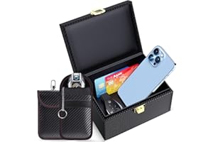 Lanpard Scatola Faraday con custodia Faraday 2 pezzi, protezione sicura per chiavi auto con accesso senza chiave Gabbie antifurto antifurto RFID (M, Fodera nera)