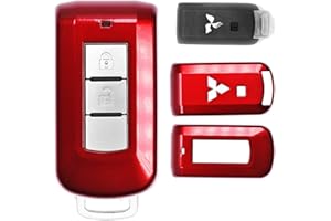 Keyless Auto Schlüssel Cover Hülle Smartkey Hartschale Rot für Mitsubishi ASX L200 Outlander Lancer