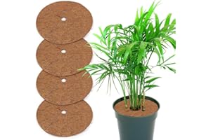 Gerbala Disco Cocco Piante, 4 Pezzi 30cm Cocco per Protezione Piante, Piante Disco Cocco, Pacciamatura Cocco, Protezione Invernale per Piante, Biodegradabili Pacciamatura Cocco Tappetino Traspiranti