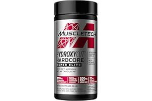 ‎MUSCLETECH MuscleTech Hydroxycut Hardcore Super Elite, Unterstützen den Fettstoffwechsel, Wachsamkeit und Leistungsfähigkeit Steigern, Alpha Liponsäure, 100 Kapseln