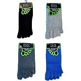 Sky Socks 4'l&uuml; Bambu Parmaklı Mantar &Ouml;nleyici Kokulu Gri Unisex Set &Ccedil;orap Tek Beden